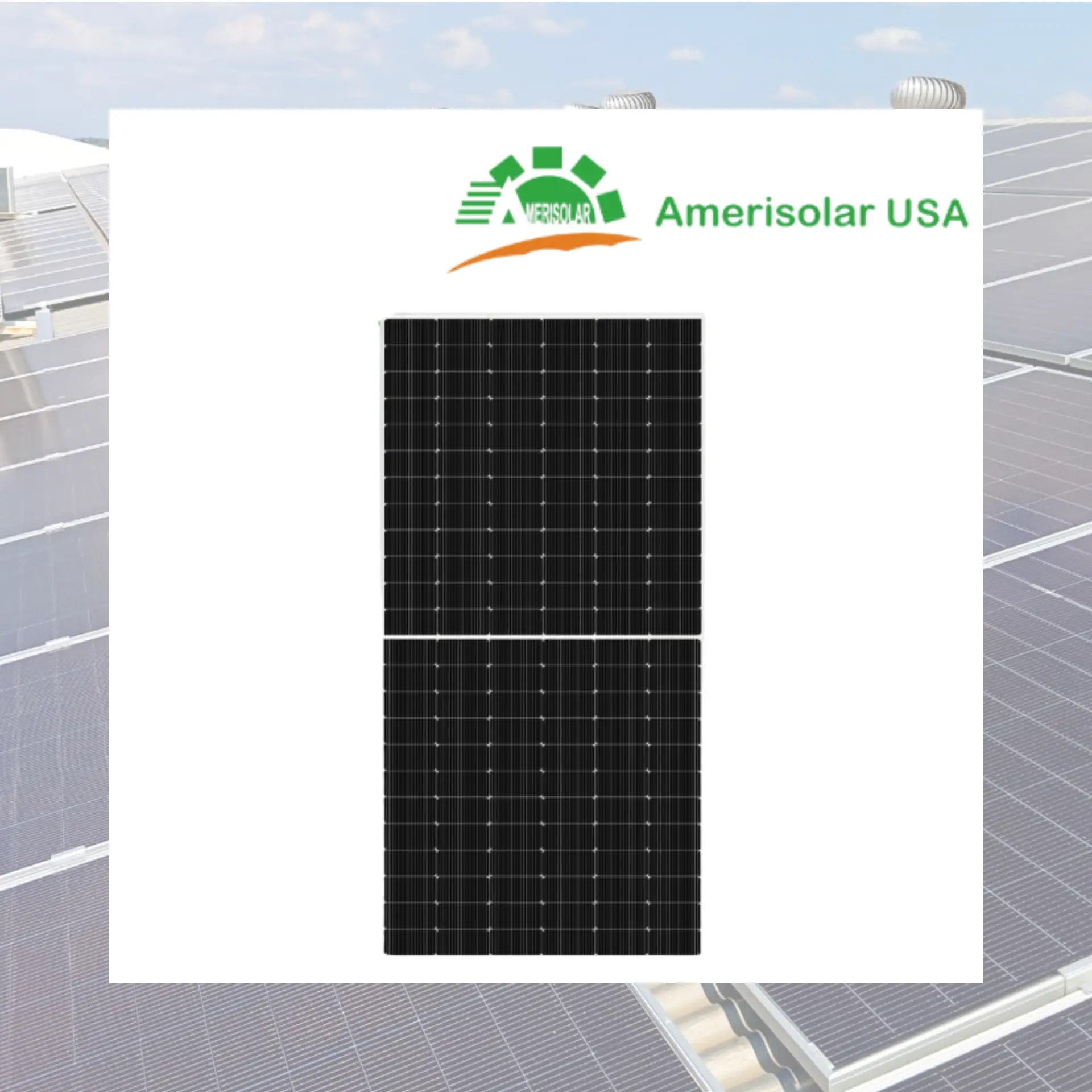 Panel Solar Amerisolar AS-7M144N-BHC-600W Bifacial N-Type TOPCon Dual Glass