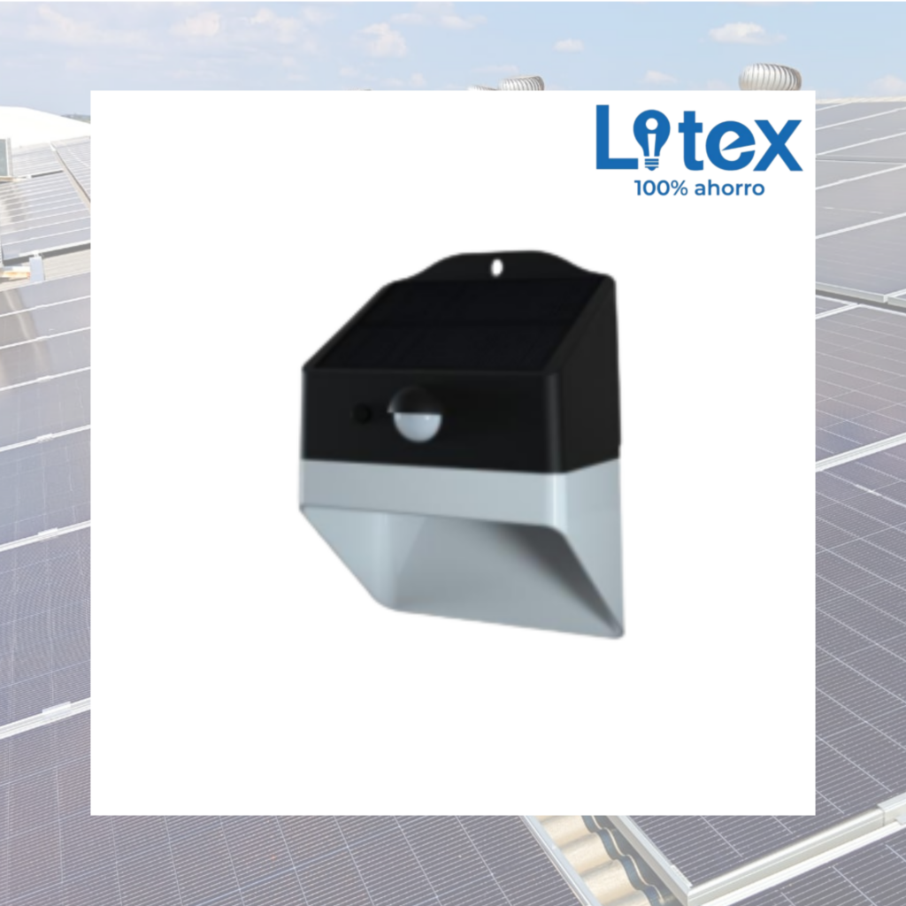 Aplique LED Solar Litex LX127 2W con Sensor de Movimiento