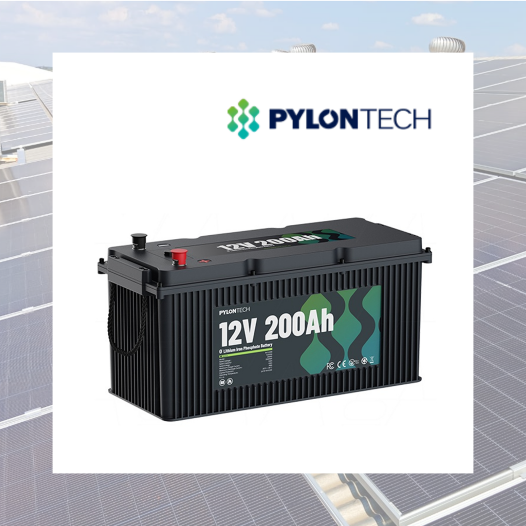 Batería Litio LiFePO4 Pylontech RV12200 12V 200Ah con Bluetooth y BMS Inteligente – IP65