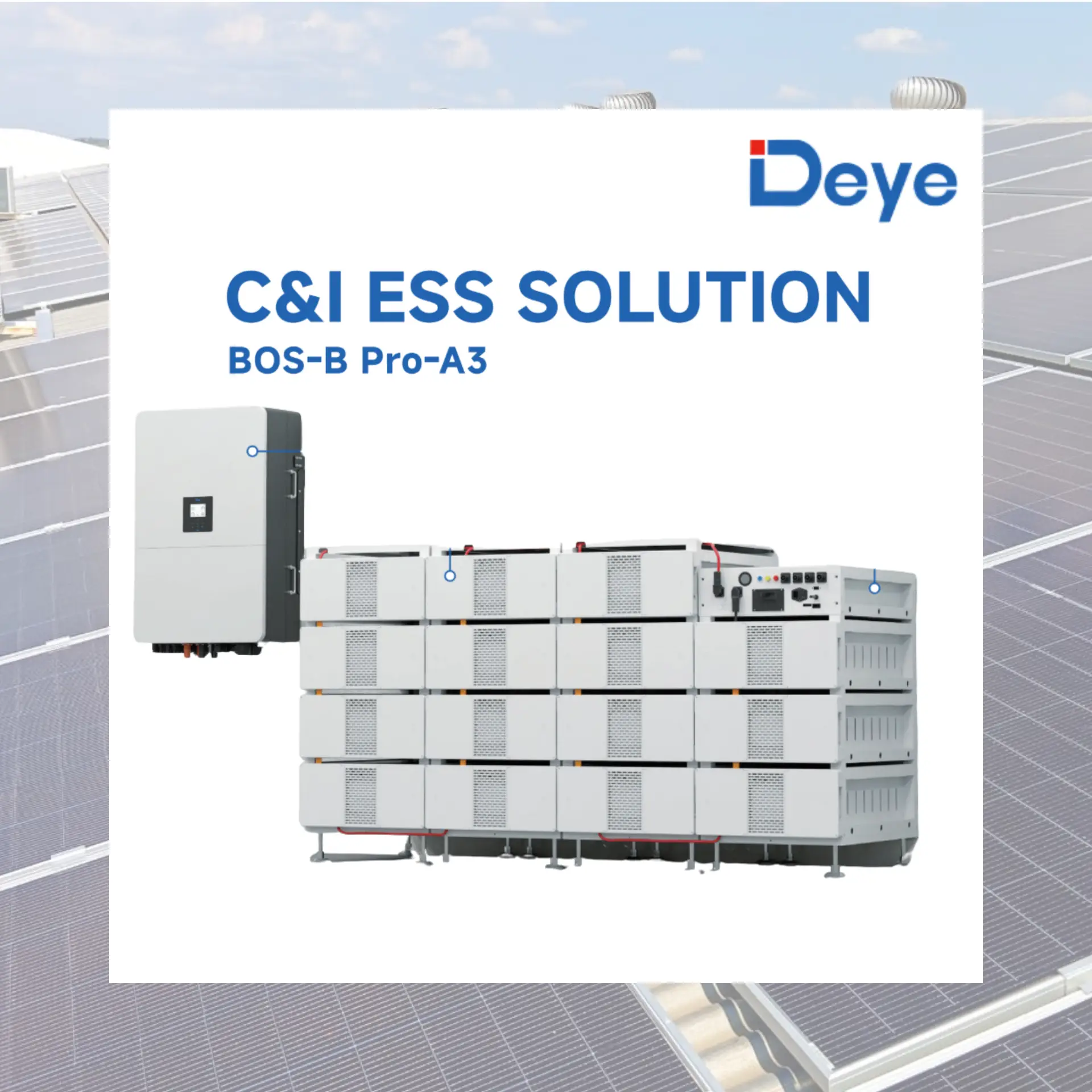 Batería de Litio Deye BOS-B-Pack16-A3 16,08kWh Alta Tensión HV LiFePO4 para ESS/BESS Industrial