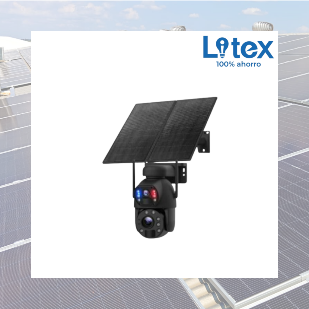 Cámara Solar 4G Litex LX087 PTZ Dual Lens con Panel Solar Integrado