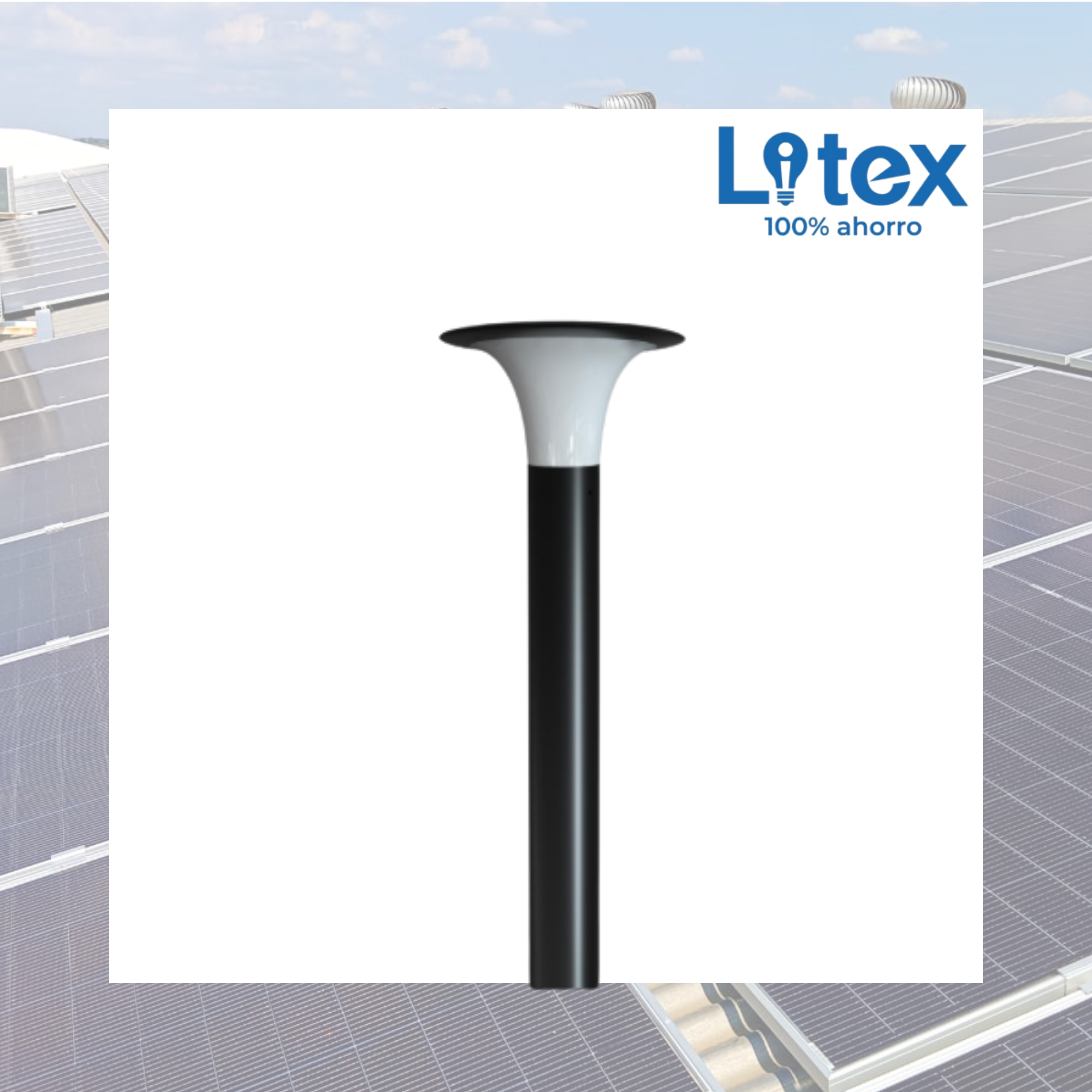 Farola LED Solar Litex LX920 15W IP65 con Sensor de Movimiento