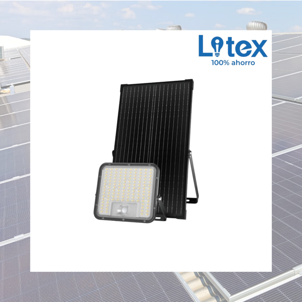 Reflector LED Solar Litex LX910 80W con Sensor de Movimiento