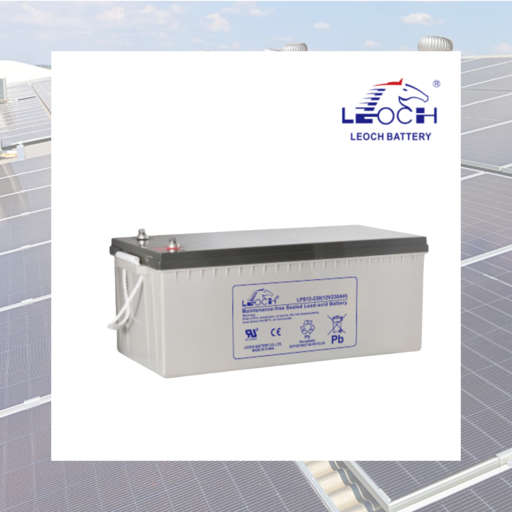 Batería Leoch LPS12-230 AGM VRLA 12V 230Ah Libre de Mantenimiento