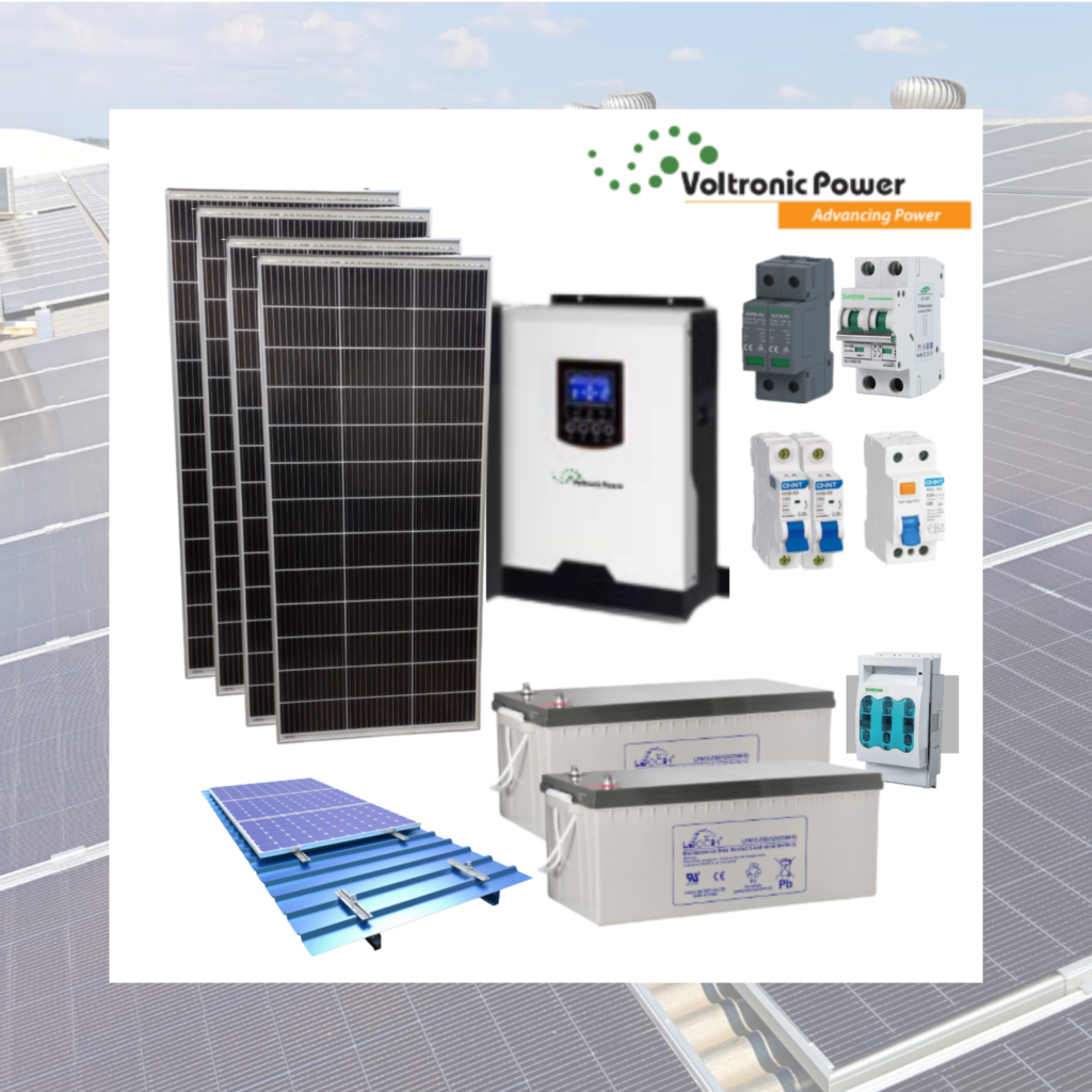Kit Solar Off-Grid Rural 3 kW | Inversor Voltronic Axpert VM 3000W + 4 Paneles 200W + Banco AGM 24V 230Ah
