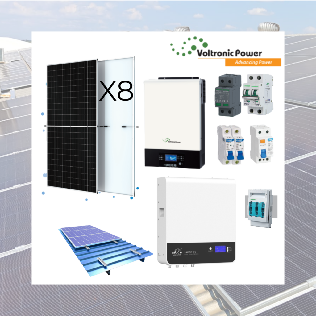 Kit Solar Off-Grid Premium 6 kW | UPS Online 0 ms + Batería Litio Leoch + Paneles Trina 575W