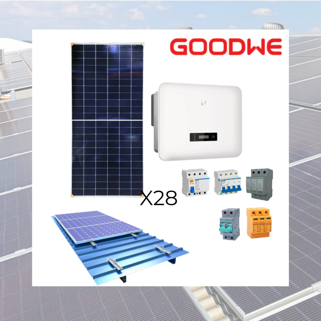 KIT SOLAR ON-GRID GOODWE 15kW TRIFÁSICO + 28 PANELES LONGI Hi-MO 7 615W + SMART METER GMK330