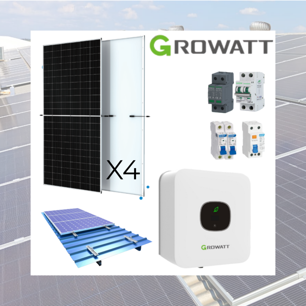 Kit Solar On-Grid Growatt 3kW + 4 Paneles Trina Solar 575W
