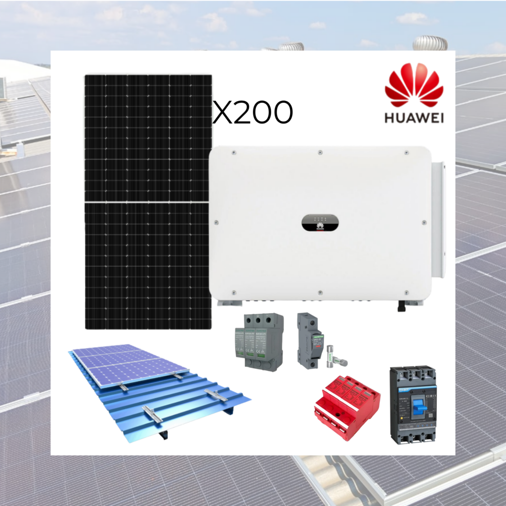 KIT SOLAR ON-GRID HUAWEI 100kW TRIFÁSICO + 200 PANELES AMERISOLAR 580W + SMART METER