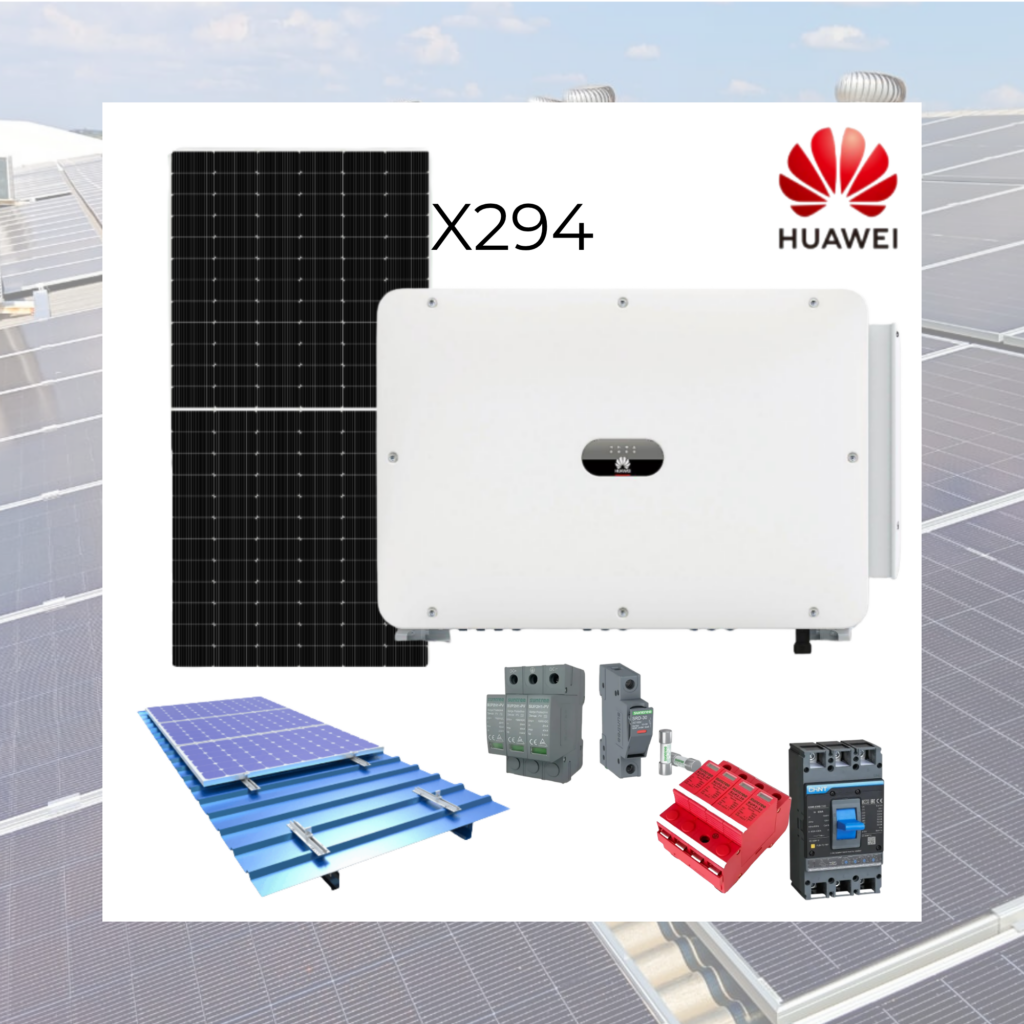 KIT SOLAR ON-GRID HUAWEI 150kW TRIFÁSICO + 294 PANELES AMERISOLAR 580W + SMART METER
