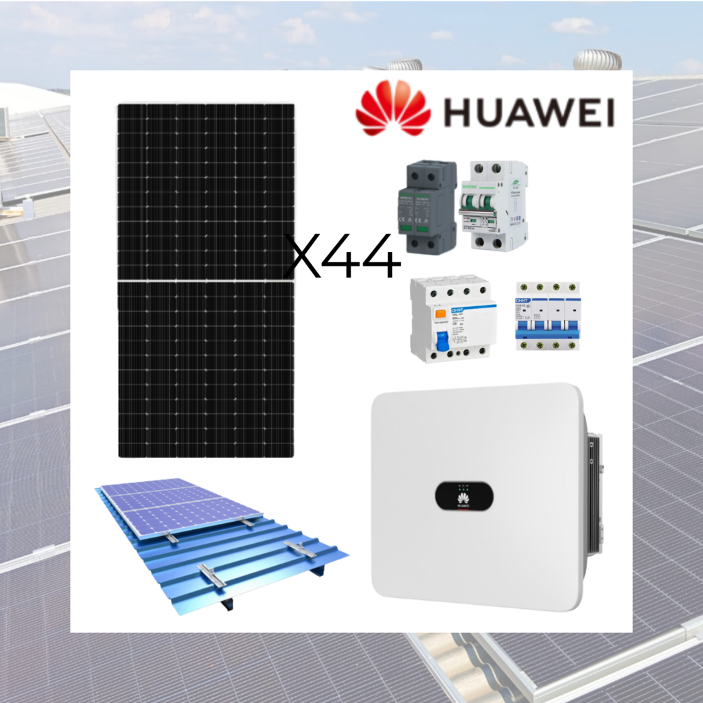KIT SOLAR ON-GRID HUAWEI 25kW TRIFÁSICO + 44 PANELES AMERISOLAR 580W + SMART METER