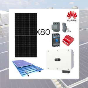 KIT SOLAR ON-GRID HUAWEI 40kW TRIFÁSICO + 80 PANELES AMERISOLAR 580W + SMART METER