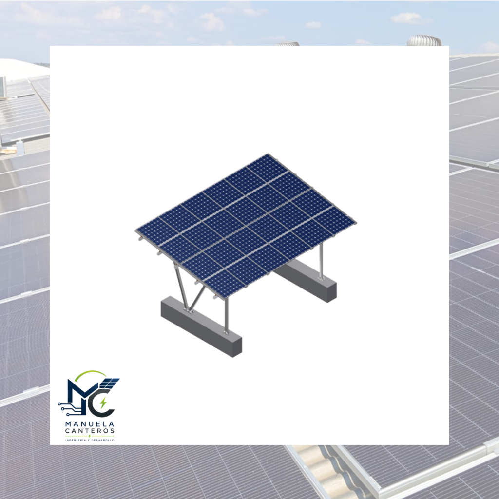 Carport Solar de Aluminio Mibet para 2 Autos – Impermeable – 12 Paneles FV