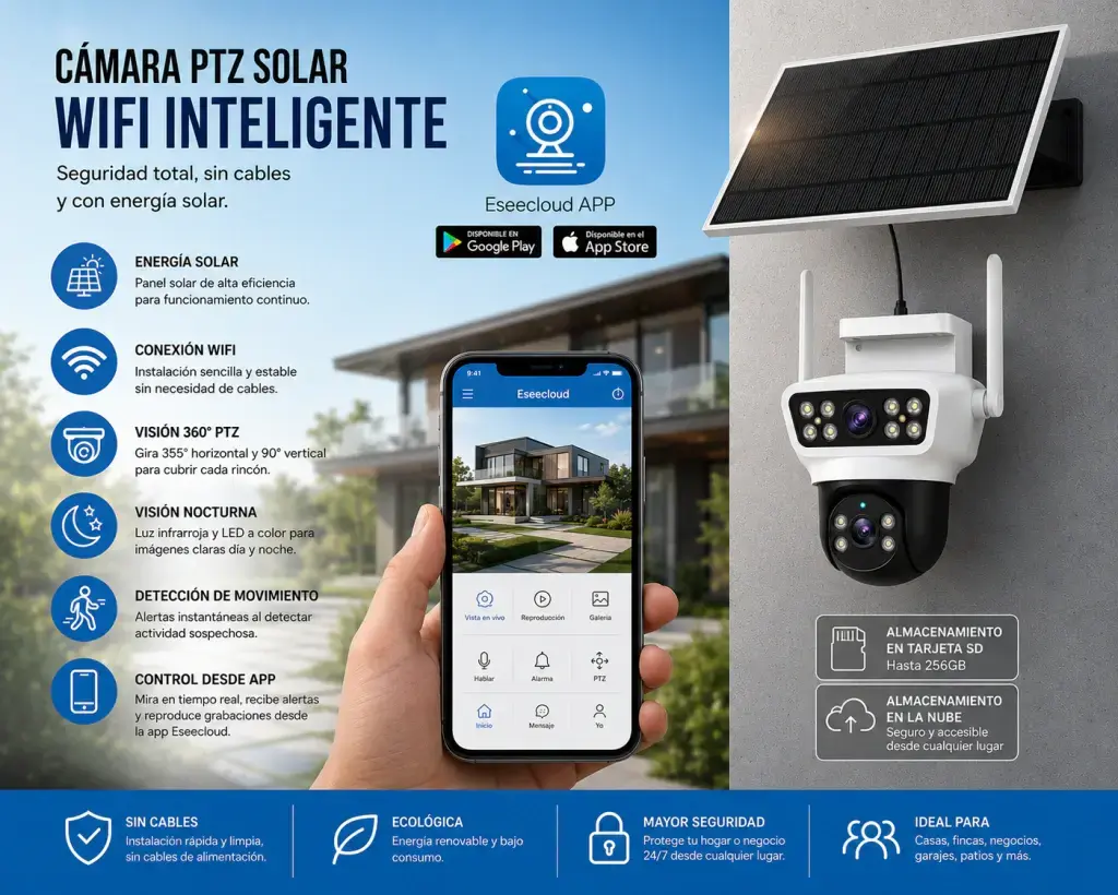 CÁMARA DE SEGURIDAD SOLAR WiFi DOBLE LITEX LX027 – LÍNEA 2026 - Imagen 2